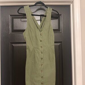 Army Green button up dress